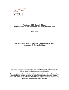 Testing a SSDI Benefit Offset: July 2010