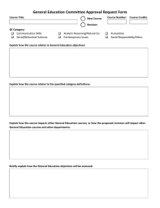 o General Education Committee Approval Request Form  