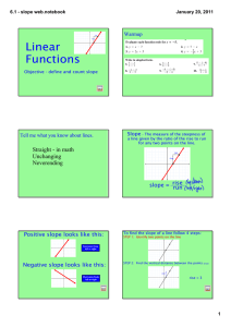 Linear Functions Warmup Tell me what you know about lines.