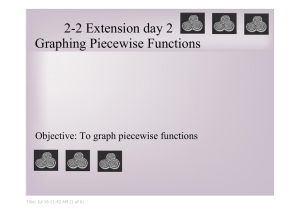 2­2 Extension day 2 Graphing Piecewise Functions Objective: To graph piecewise functions Title: Jul 16­11:42 AM (1 of 6)