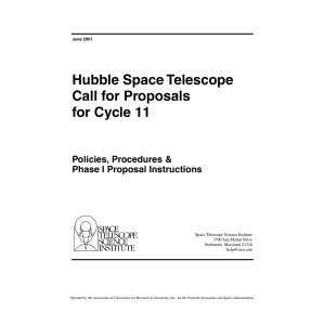 Hubble Space Telescope Call for Proposals for Cycle 11 Policies, Procedures &amp;