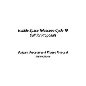 Hubble Space Telescope Cycle 10 Call for Proposals Instructions