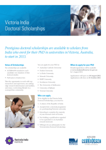 Victoria India Doctoral Scholarships