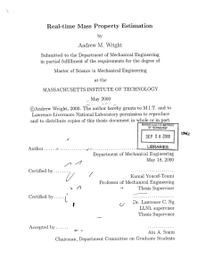 Real-time  Mass  Property Estimation Andrew  M.  Wright