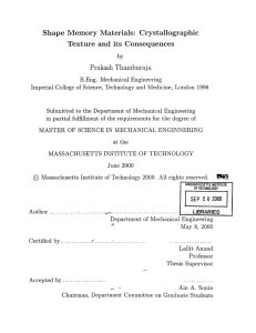 Texture  and  its  Consequences Prakash  Thamburaj a Crystallographic