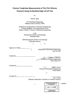 Fracture  Toughness  Measurements  of Thin  Film ... Polymers  Using the  Modified  Edge  Lift-off...