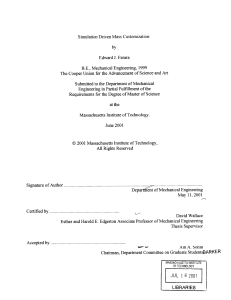 Simulation  Driven  Mass  Customization: J. 1999