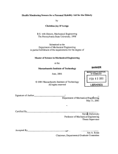 Health Monitoring Sensors  for a Personal Mobility  Aid ... by Christina Joy D'Arrigo B.S.