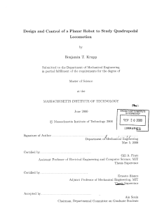 Design  and  Control  of  a Planar Robot... Locomotion Benjamin  T.  Krupp