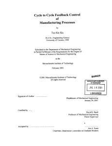 Cycle  to Cycle  Feedback  Control of Manufacturing Processes