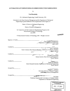 AUTOMATED  LOT DISPATCHING  IN SEMICONDUCTOR  FABRICATION