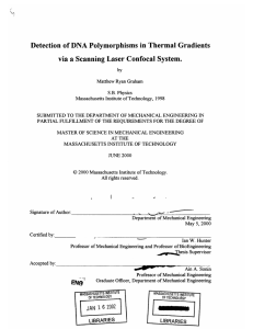 Detection  of DNA  Polymorphisms  in  Thermal... via  a  Scanning  Laser Confocal  System. K
