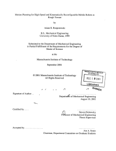 Motion  Planning  for High-Speed  and  Kinematically ... Rough Terrain Adam K. Rzepniewski by