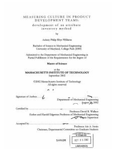 MEASURING  CULTURE  IN TEAMS: DEVELOPMENT