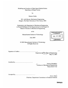 Modeling  and Analysis  of High-Speed  Mobile ... Operating  on  Rough Terrain Dariusz  Golda