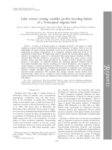 Lidar remote sensing variables predict breeding habitat S J. G