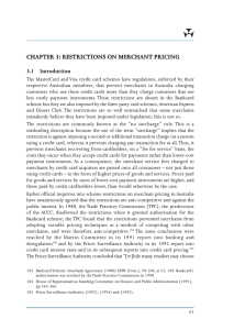 CHAPTER 3: RESTRICTIONS ON MERCHANT PRICING 3.1 Introduction