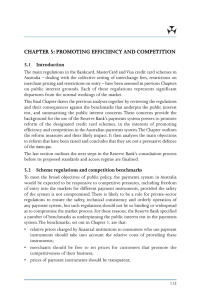 CHAPTER 5: PROMOTING EFFICIENCY AND COMPETITION 5.1 Introduction