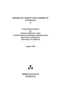 REFORM OF CREDIT CARD SCHEMES IN AUSTRALIA II