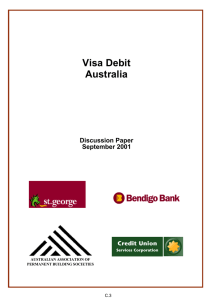 Visa Debit Australia Discussion Paper September 2001
