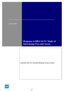 Response to RBA/ACCC Study of Interchange Fees and Access E.1