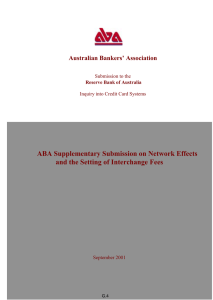 ABA Supplementary Submission on Network Effects Australian Bankers’ Association