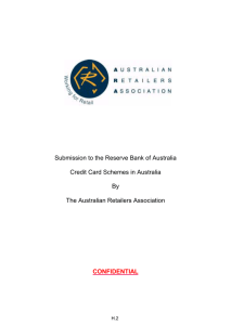 Submission to the Reserve Bank of Australia  By