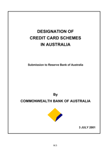 DESIGNATION OF CREDIT CARD SCHEMES IN AUSTRALIA