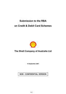 Submission to the RBA on Credit &amp; Debit Card Schemes