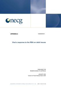 Visa's response to the RBA on debit issues APPENDIX A  SUBMISSION