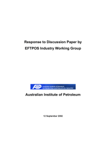 Response to Discussion Paper by EFTPOS Industry Working Group