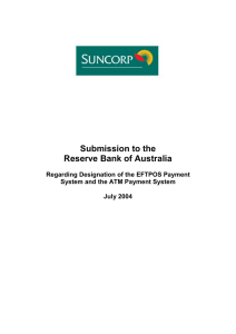 Submission to the Reserve Bank of Australia