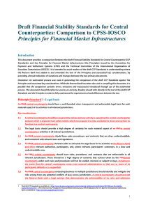 Draft Financial Stability Standards for Central Counterparties: Comparison to CPSS-IOSCO Introduction