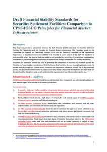 Draft Financial Stability Standards for Securities Settlement Facilities: Comparison to