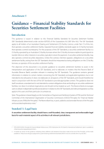 Guidance – Financial Stability Standards for Securities Settlement Facilities Attachment 5 Introduction