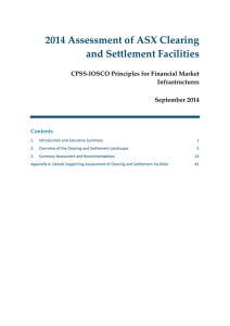 2014 Assessment of ASX Clearing and Settlement Facilities Infrastructures