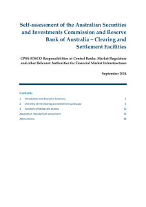 Self-assessment of the Australian Securities and Investments Commission and Reserve