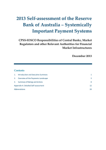 2013 Self-assessment of the Reserve Bank of Australia – Systemically