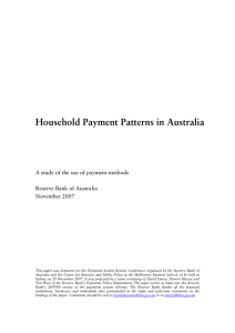 Household Payment Patterns in Australia  Reserve Bank of Australia