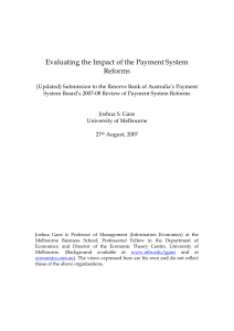 Evaluating the Impact of the Payment System Reforms