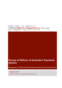 Review of Reform of Australia’s Payments System