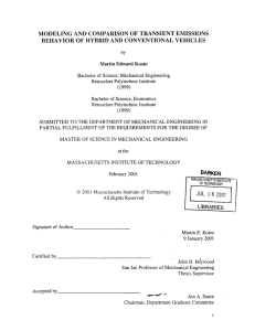 MODELING  AND  COMPARISON  OF TRANSIENT  EMISSIONS