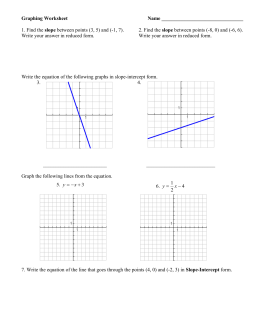 Algebra 1A – Worksheet 5