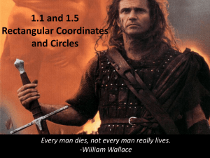 1.1 and 1.5 Rectangular Coordinates and Circles