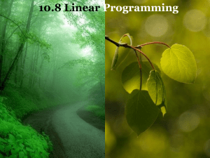 10.8 Linear Programming