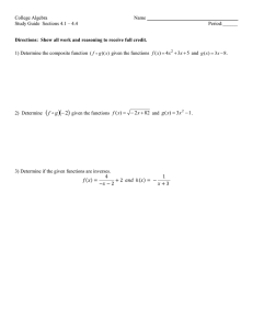 College Algebra  Name Study Guide  Sections 4.1 – 4.4