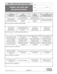 RUbRIc: FActoRS ANd mUltIplES poStER
