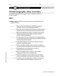 World Geography Atlas Activities 1 PART I Unit