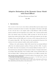 Adaptive Estimation of the Dynamic Linear Model with Fixed E¤ects 1 Introduction ¤
