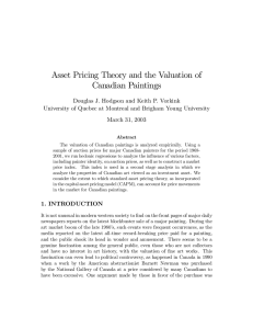 Asset Pricing Theory and the Valuation of Canadian Paintings